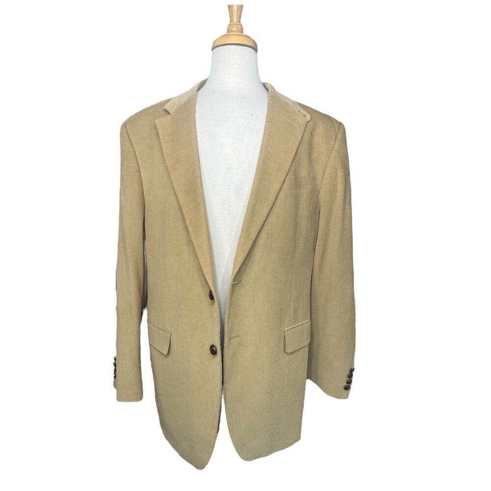 Lauren Ralph Lauren Men's Beige Cotton Sports Blazer with Elbow Patches 42L - Picture 2 of 14